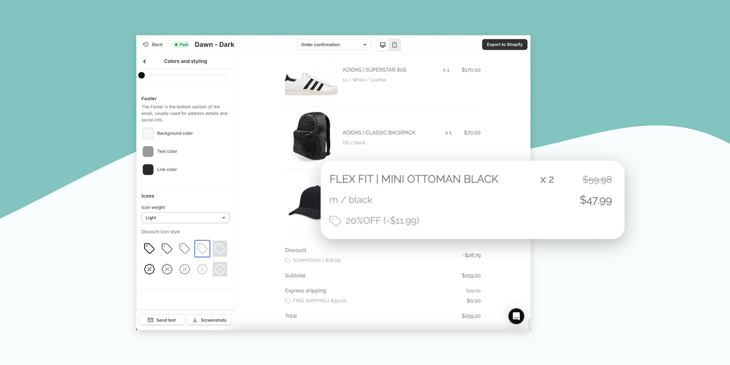 Improved Display of Discounts in Emails