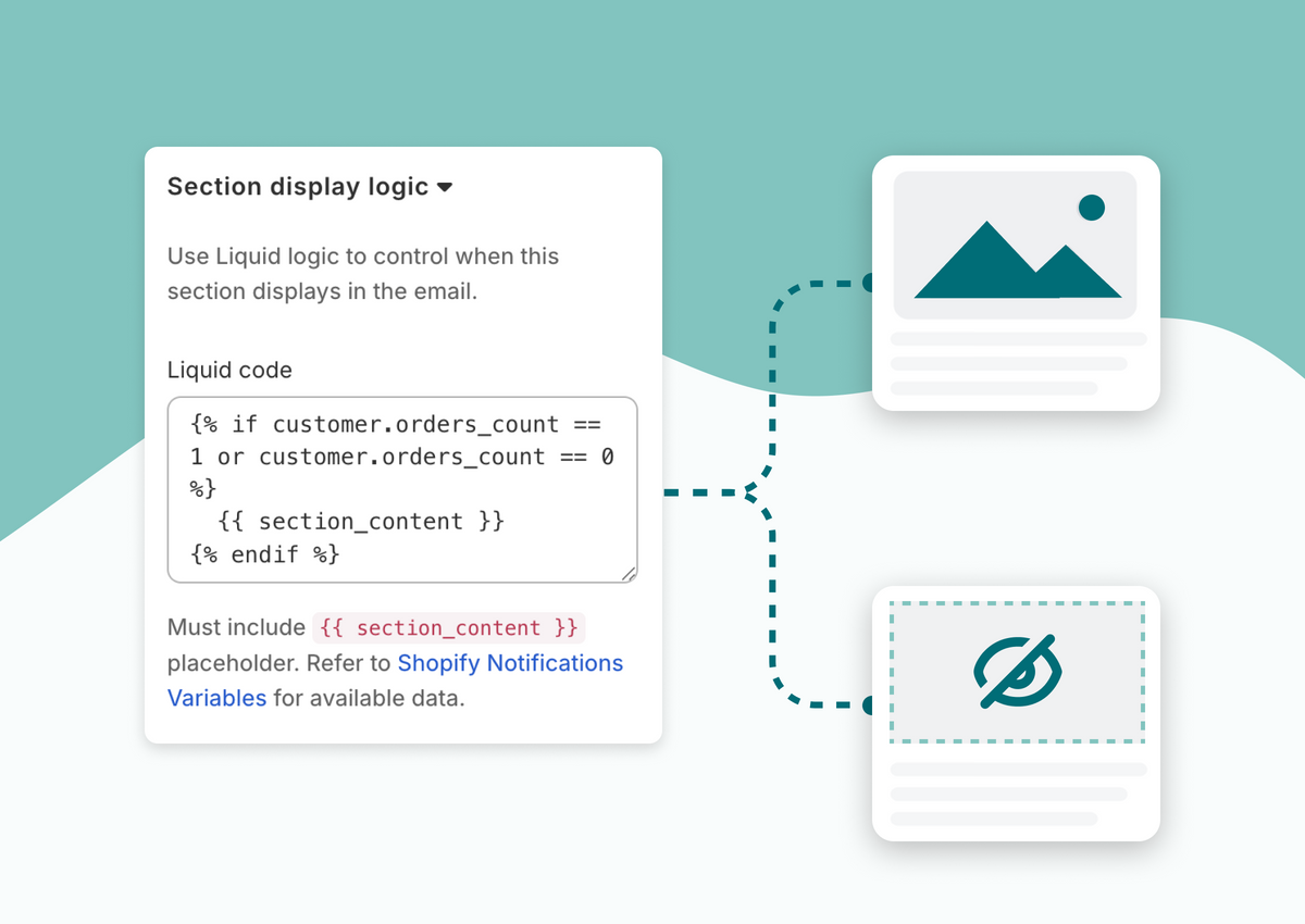 Conditional sections with custom Liquid