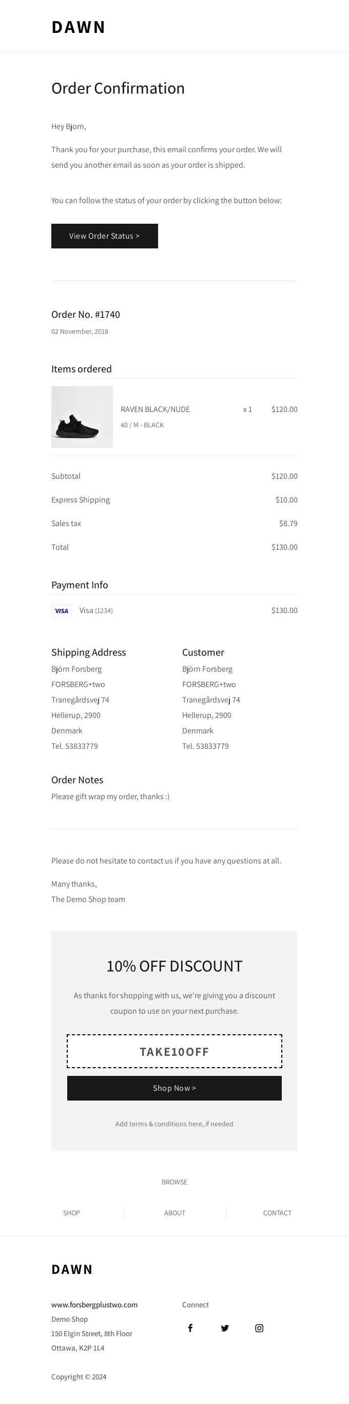 email template screenshot