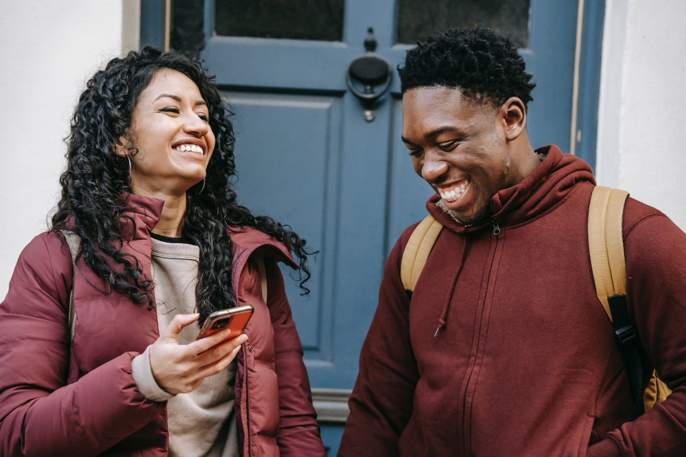 couple smiling 