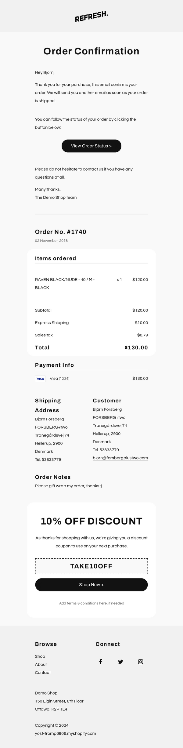 Email Templates for Shopify - Refresh theme